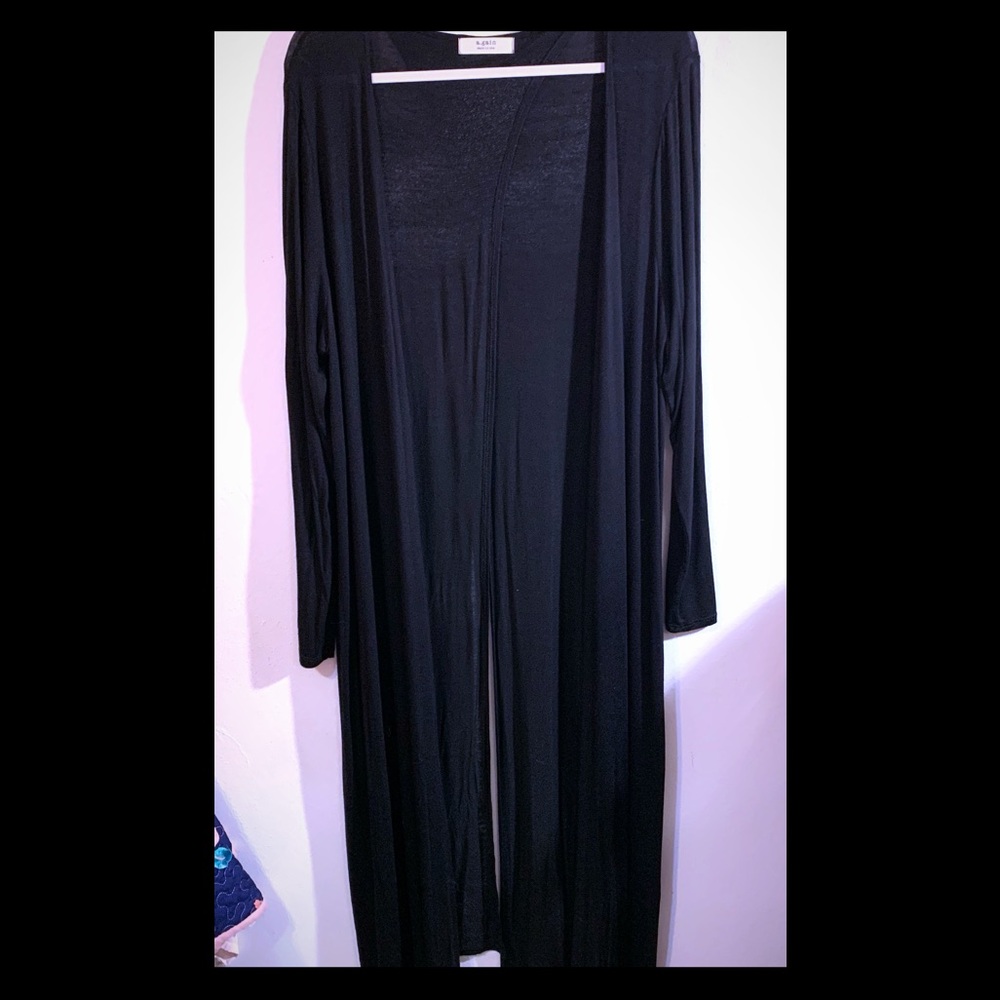 Maxi-length Split Back Cardigan